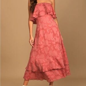 Lulus Dusty Rose Strapless Dress